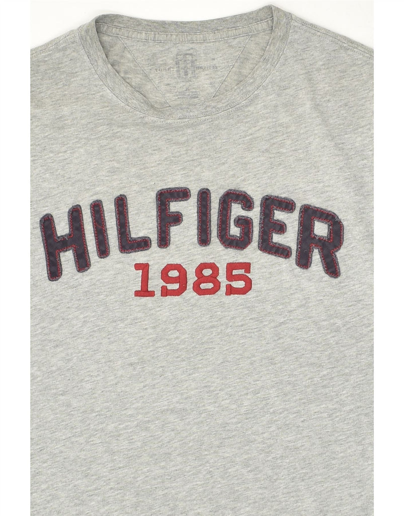 TOMMY HILFIGER Mens Graphic T-Shirt Top Medium Grey Cotton | Vintage Tommy Hilfiger | Thrift | Second-Hand Tommy Hilfiger | Used Clothing | Messina Hembry 