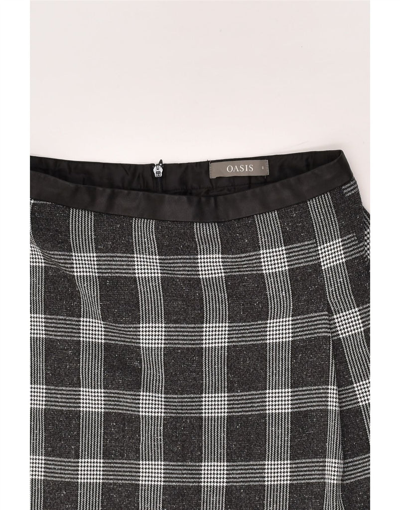 OASIS Womens A-Line Skirt UK 8 Small W26 Grey Check Polyester | Vintage Oasis | Thrift | Second-Hand Oasis | Used Clothing | Messina Hembry 