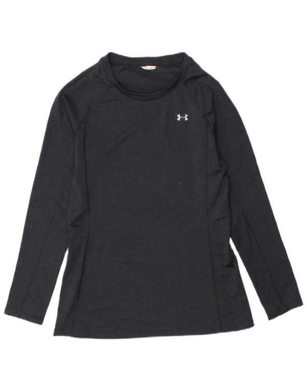 UNDER ARMOUR Womens Top Long Sleeve UK 12 Medium Black