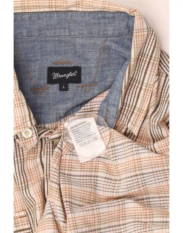 Wrangler Mens Short Sleeve Shirt Large Multicoloured Check Cotton