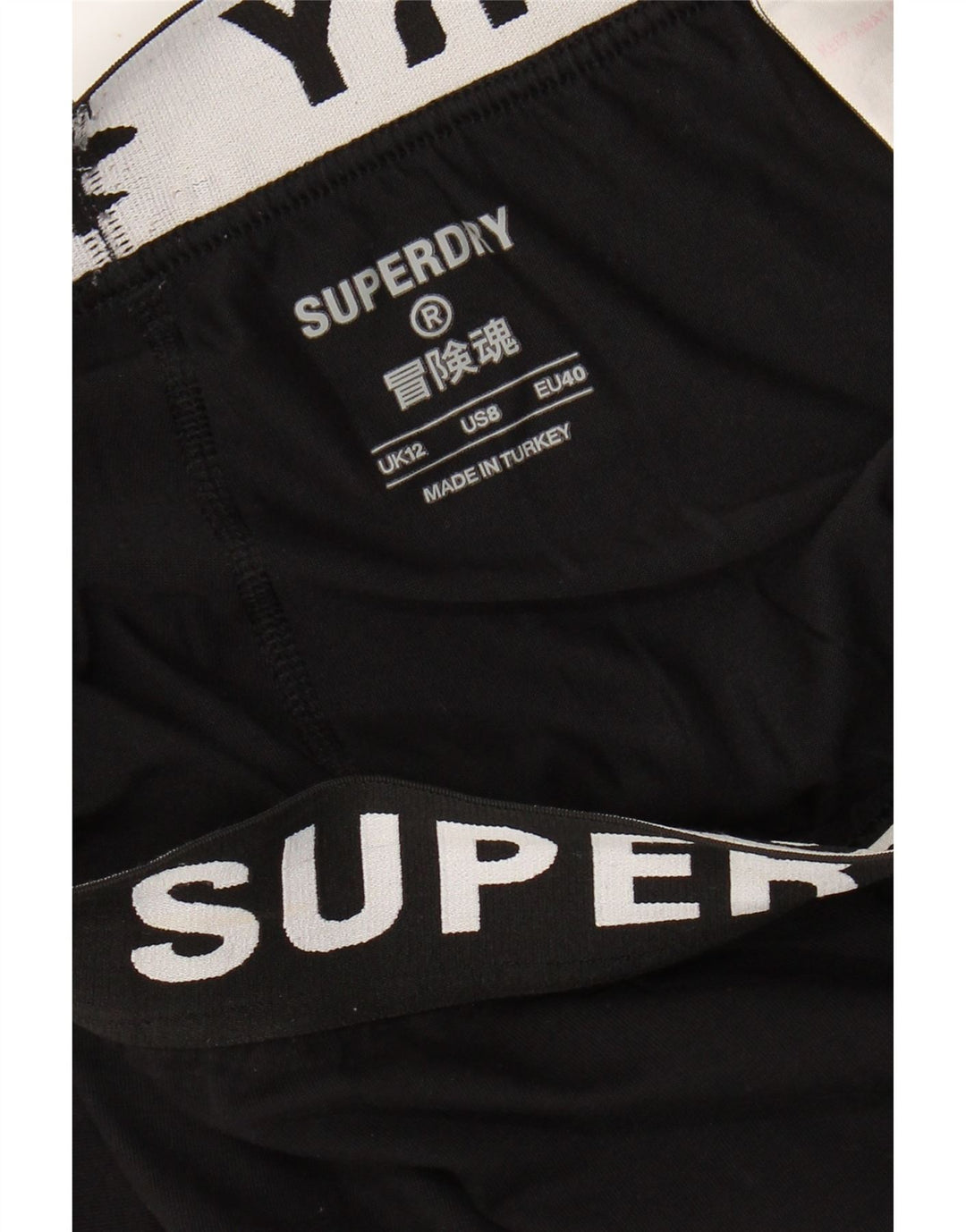 SUPERDRY Womens Graphic Leggings UK 12 Medium Black
