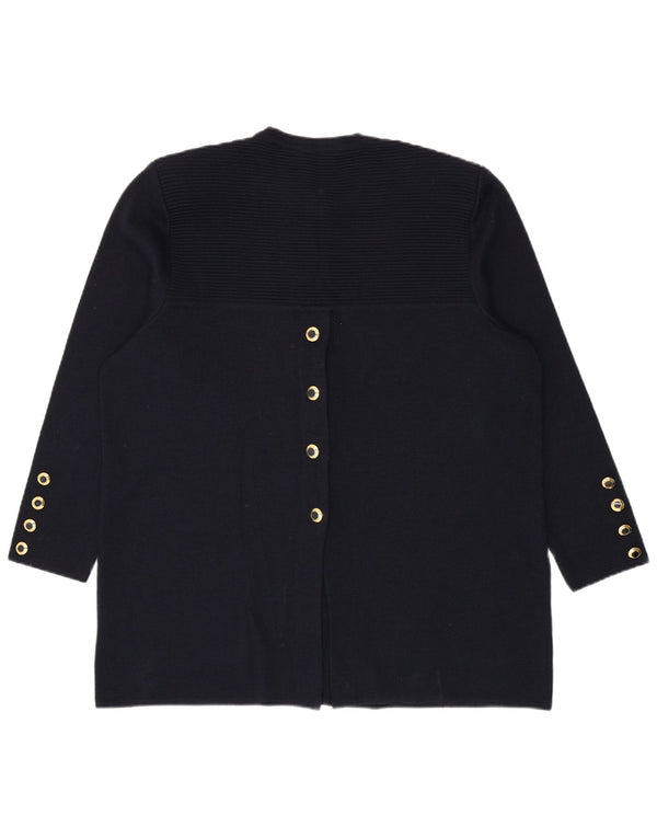 Vintage Womens Longline Oversized Cardigan Sweater IT 46 Large Navy Blue