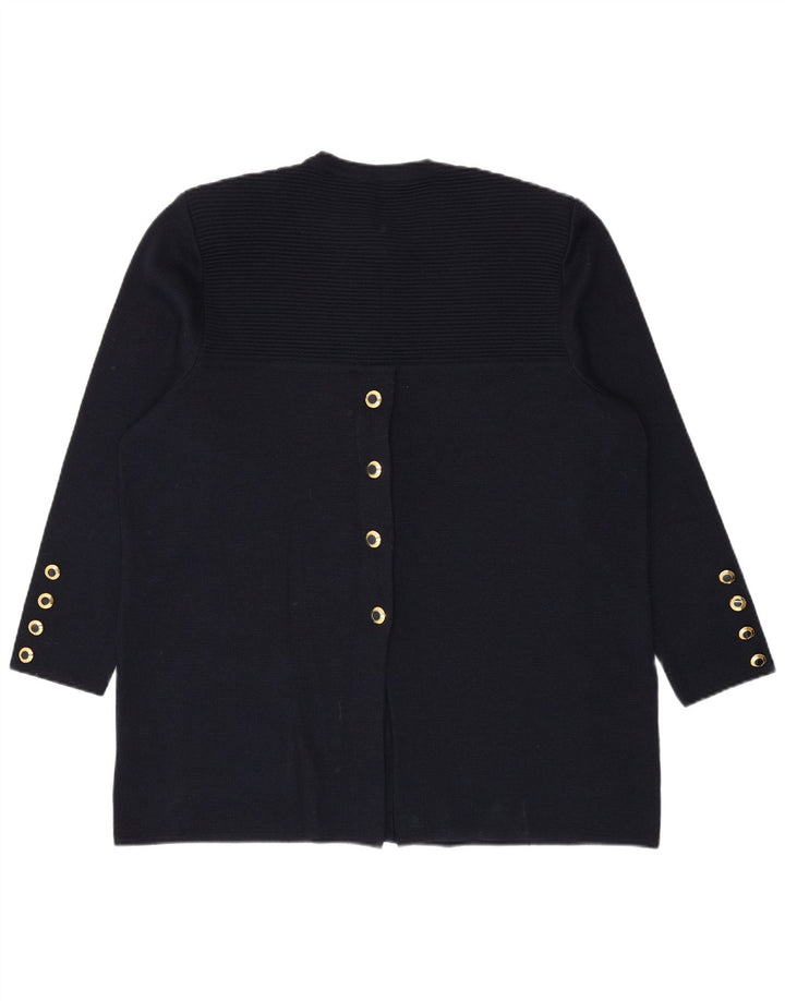 Vintage Womens Longline Oversized Cardigan Sweater IT 46 Large Navy Blue