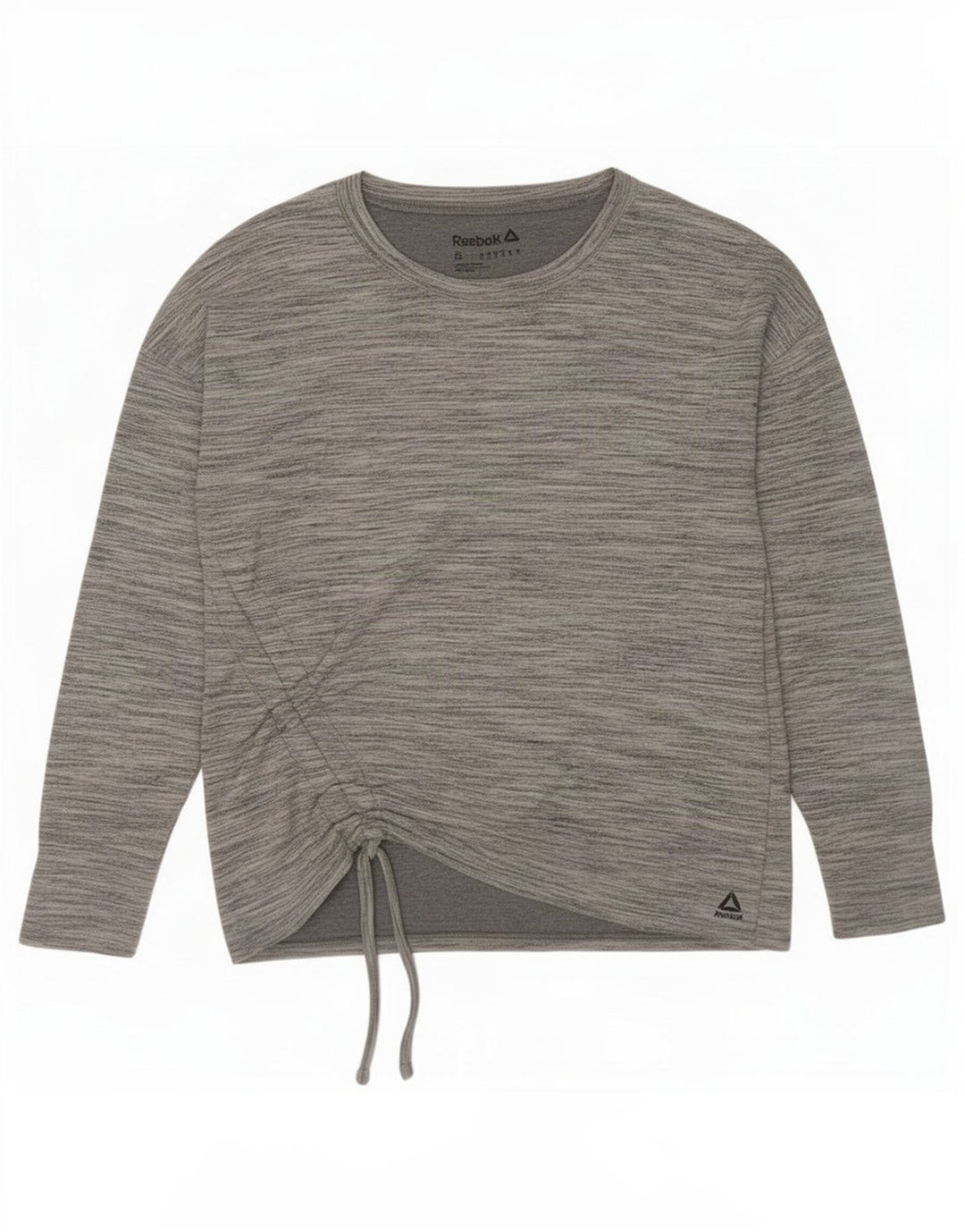 Reebok Womens Oversized Top Long Sleeve UK 10 Small Grey Flecked Polyester