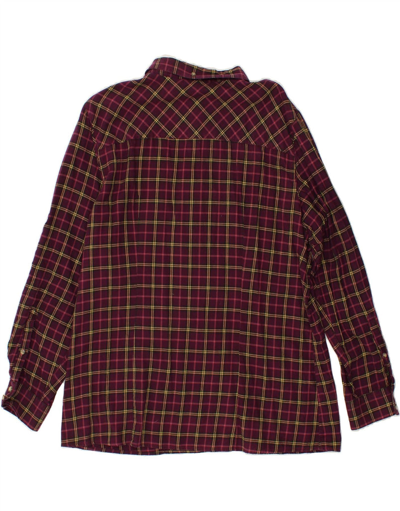 L.L.BEAN Womens Flannel Shirt UK 16 Large Maroon Check Cotton Vintage L.L.Bean and Second-Hand L.L.Bean from Messina Hembry 