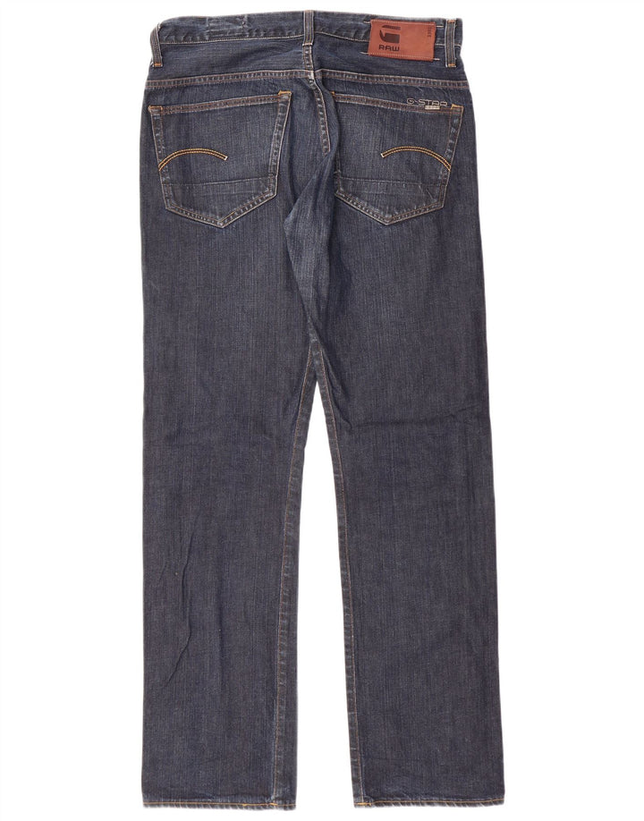 G-STAR Mens 3301 Straight Jeans W33 L32 Blue Cotton