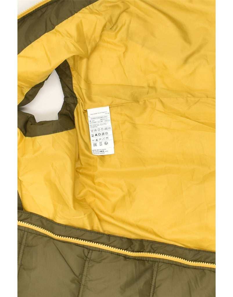 BENETTON Boys Hooded Padded Gilet 8-9 Years Large  Khaki Polyester | Vintage Benetton | Thrift | Second-Hand Benetton | Used Clothing | Messina Hembry 