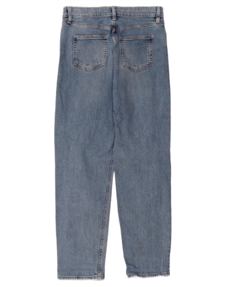 Marks & Spencer Womens Distressed Tapered Jeans UK 10 Small W30 L29 Blue