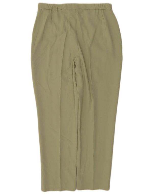Marks & Spencer Womens Tapered Casual Trousers UK 14 Large W32 L27 Green