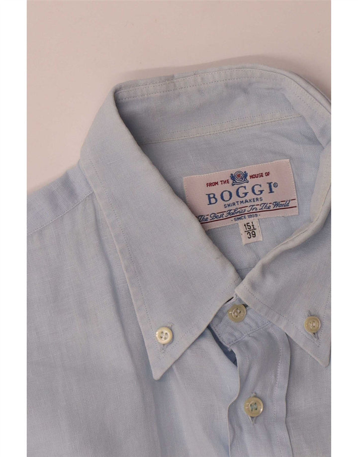 Boggi Mens Shirt Size 39 15 1/2 Medium Blue