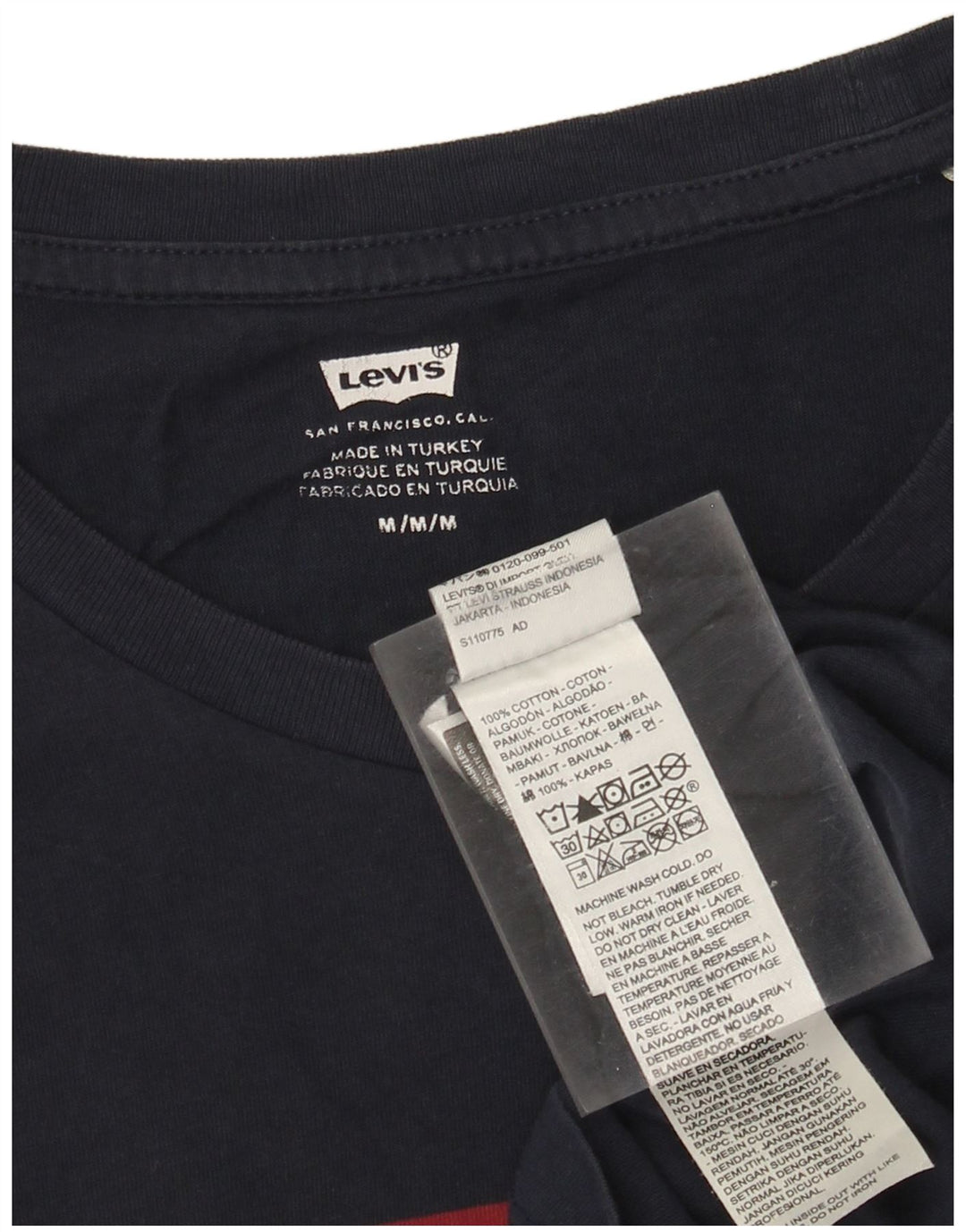 Levi's Mens Graphic T-Shirt Top Medium Navy Blue Cotton