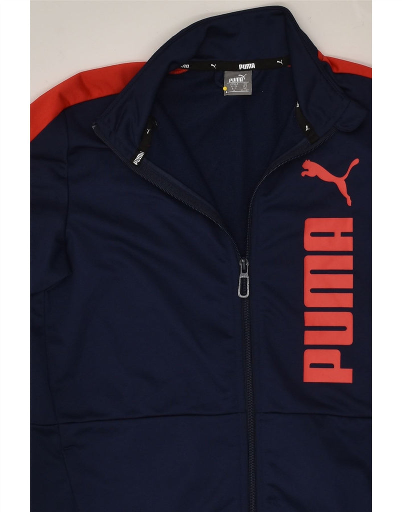 PUMA Boys Graphic Tracksuit Top Jacket 13-14 Years Navy Blue | Vintage Puma | Thrift | Second-Hand Puma | Used Clothing | Messina Hembry 