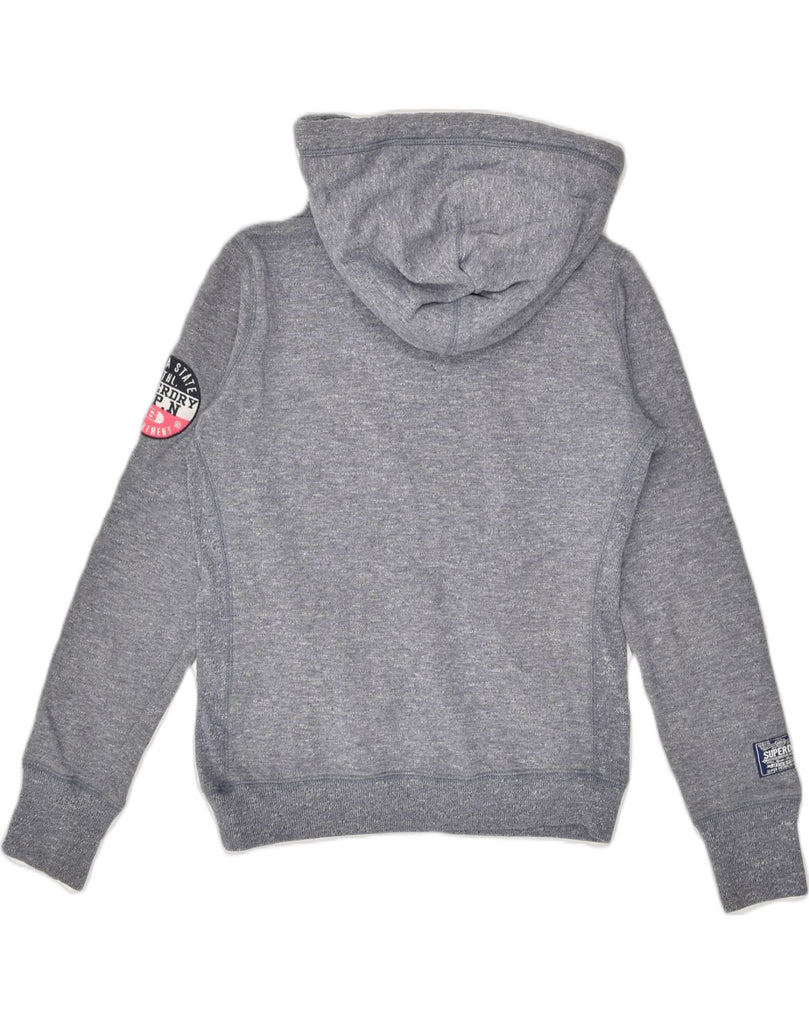 SUPERDRY Womens Graphic Hoodie Jumper UK 8 Small Grey Cotton | Vintage Superdry | Thrift | Second-Hand Superdry | Used Clothing | Messina Hembry 