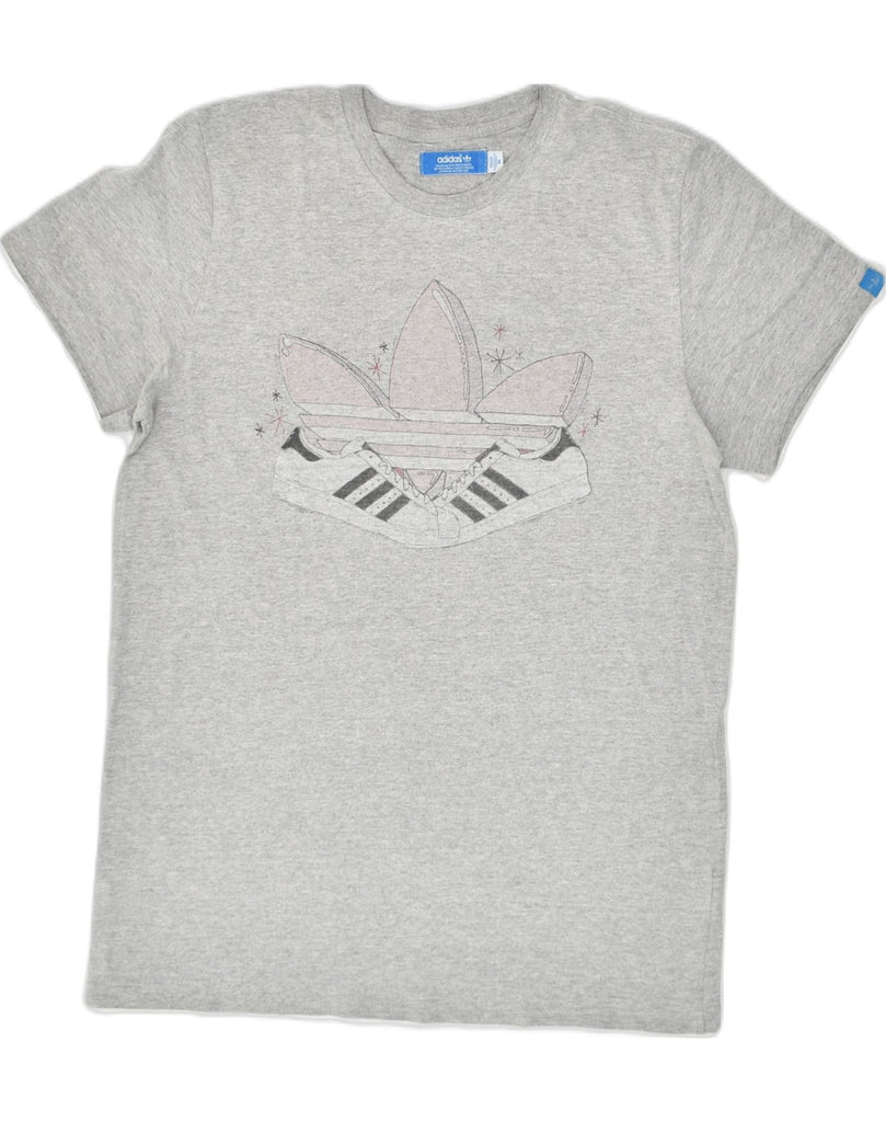 ADIDAS Mens Graphic T-Shirt Top Medium Grey Polyester | Vintage Adidas | Thrift | Second-Hand Adidas | Used Clothing | Messina Hembry 