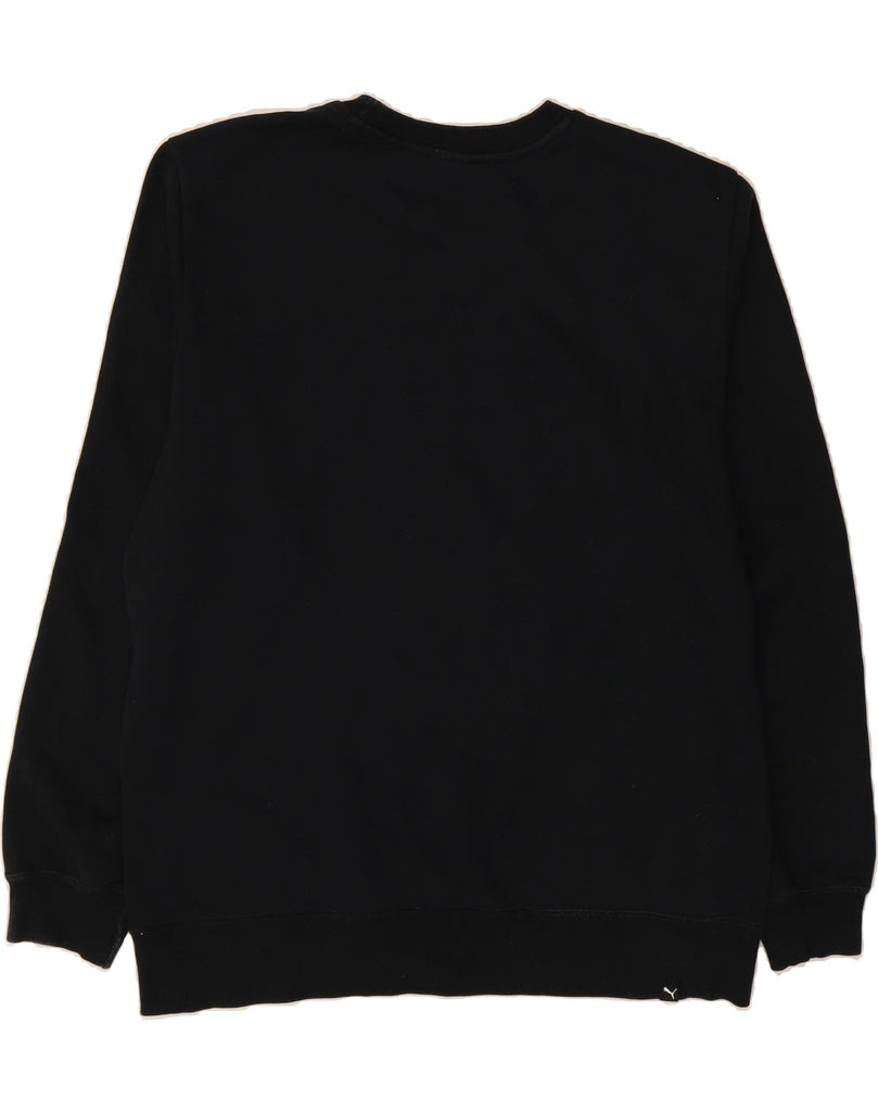 PUMA Mens Graphic Sweatshirt Jumper Large Black Cotton Vintage Puma and Second-Hand Puma from Messina Hembry 