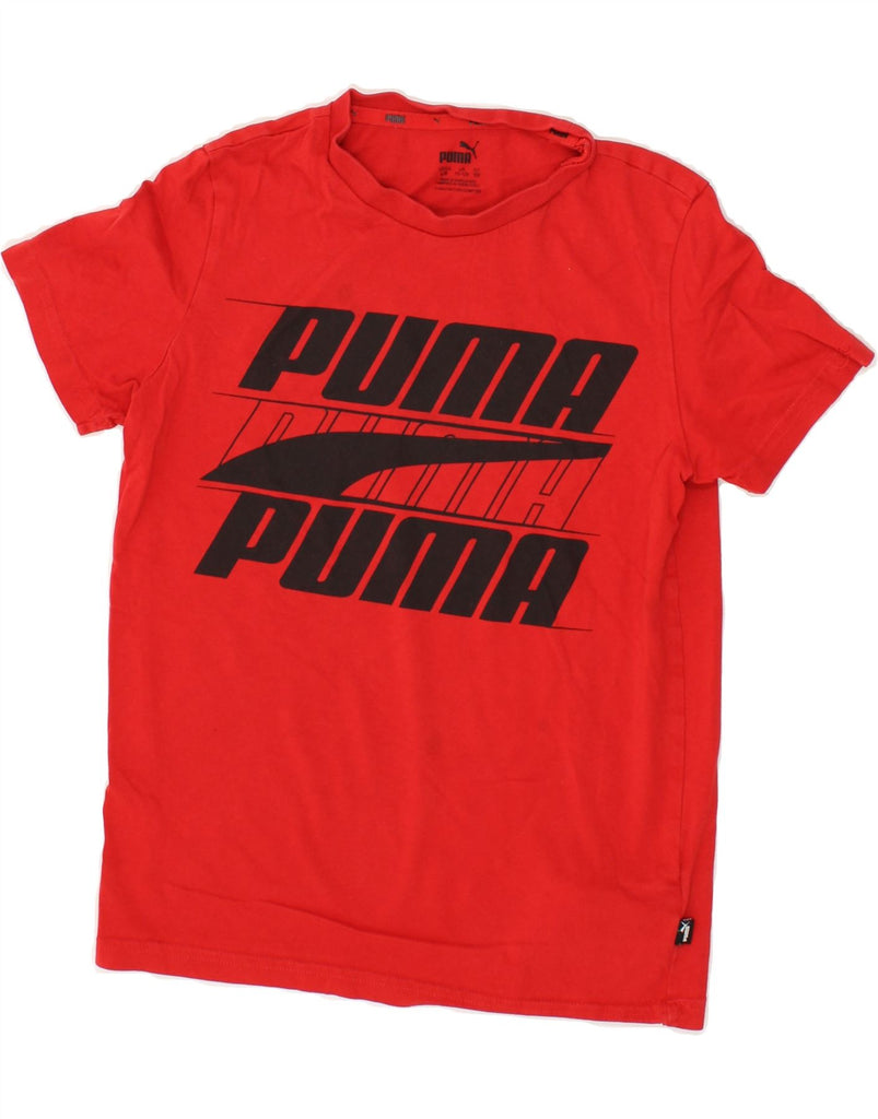 PUMA Boys Graphic T-Shirt Top 11-12 Years Red Cotton | Vintage Puma | Thrift | Second-Hand Puma | Used Clothing | Messina Hembry 