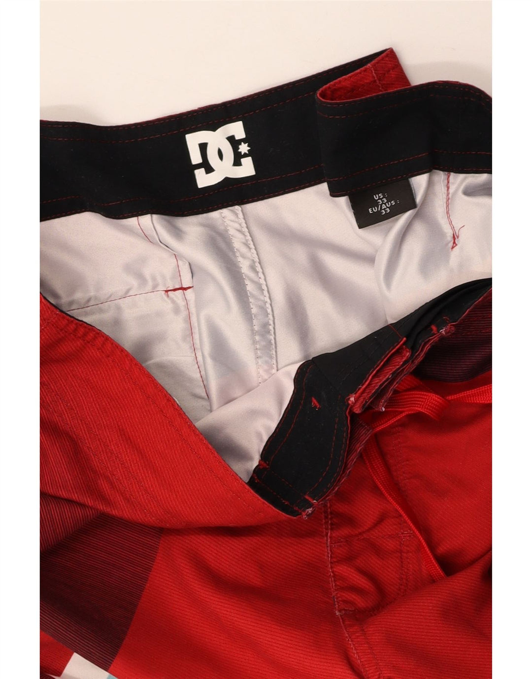 DC Mens Graphic Swimming Shorts Medium  Red Colourblock