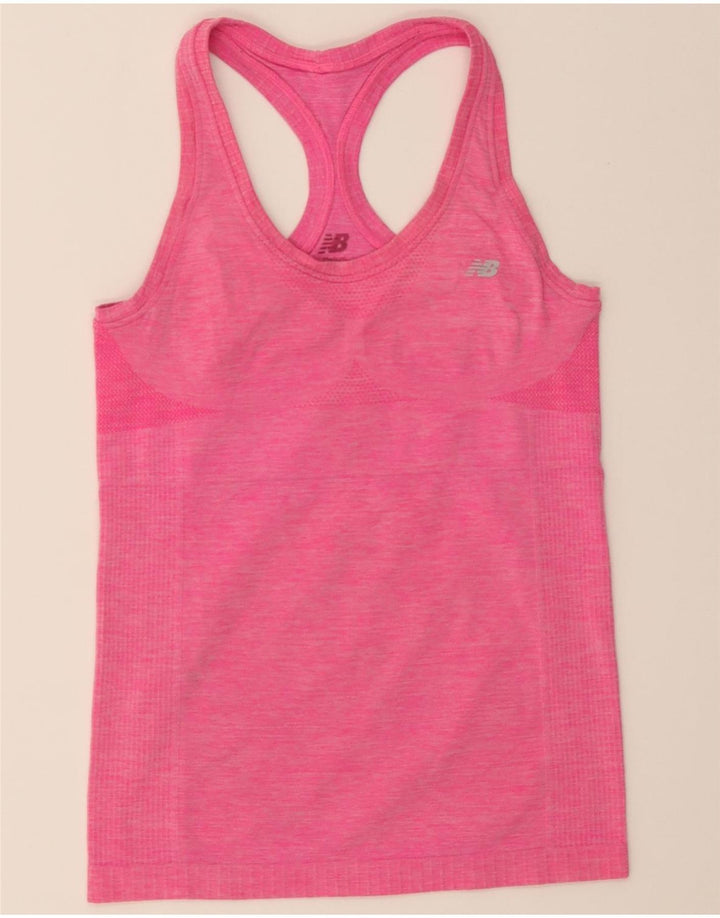 NEW BALANCE Womens Vest Top UK 12 Medium Pink Nylon Vintage New Balance and Second-Hand New Balance from Messina Hembry 