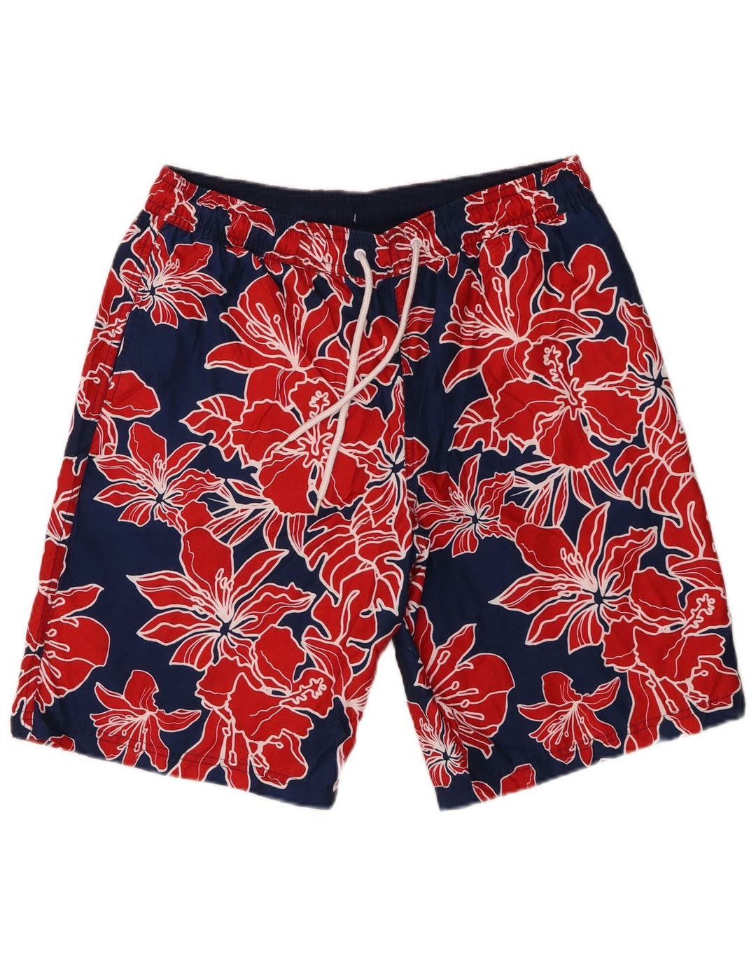 Marks & Spencer Mens Swimming Shorts Medium  Navy Blue Floral Polyester