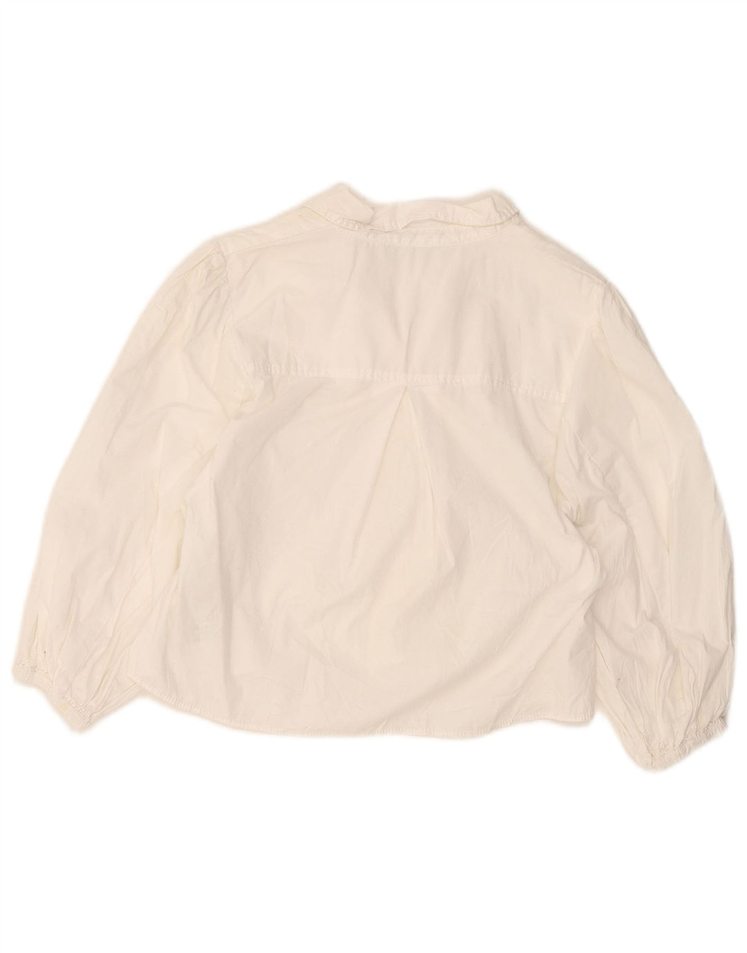Zara Womens Crop Shirt Blouse UK 12 Medium White Cotton