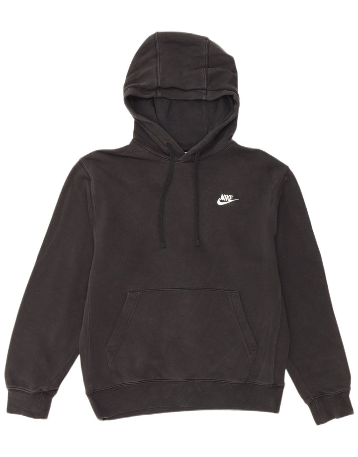 NIKE Mens Hoodie Jumper Small Black Cotton