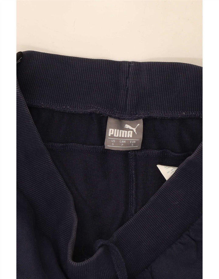 Puma Mens Graphic Sport Shorts Small Navy Blue Cotton