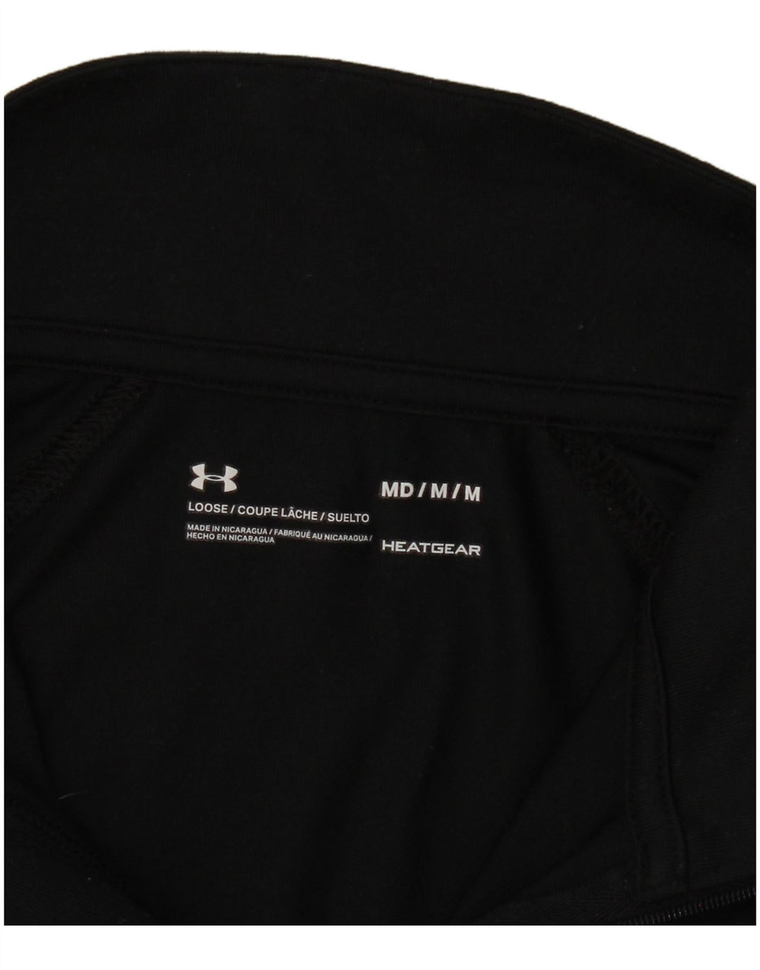 UNDER ARMOUR Mens Heat Gear Graphic Pullover Tracksuit Top Medium Black