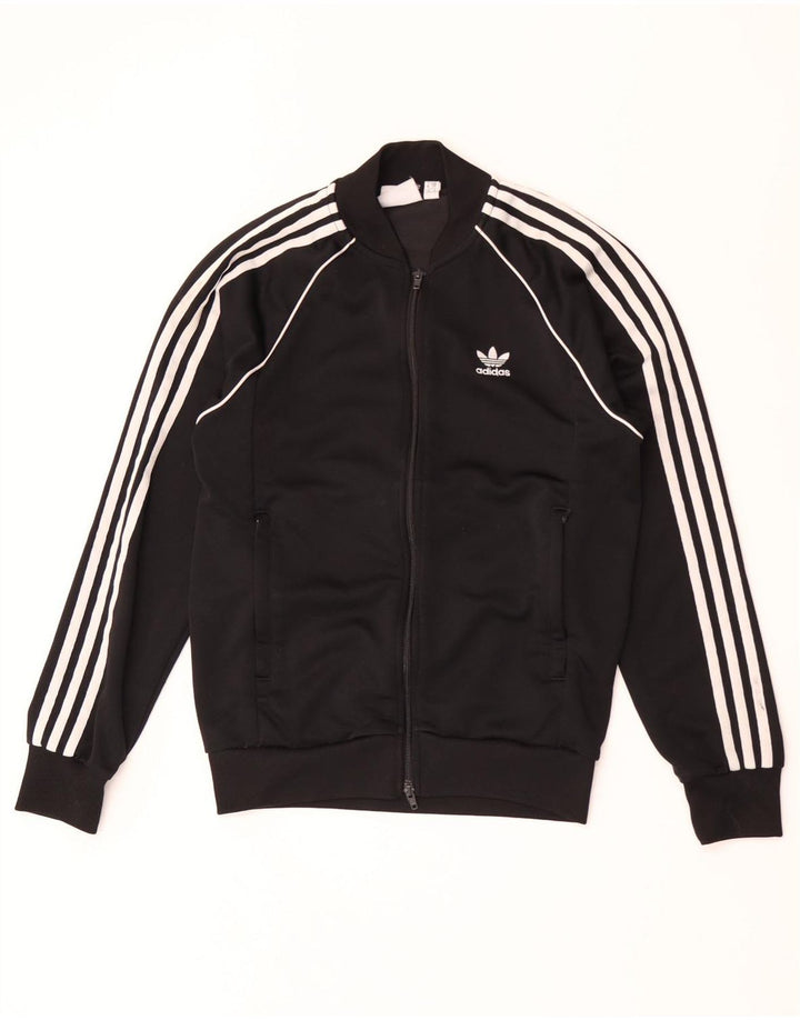 Adidas Mens Tracksuit Top Jacket Small Black Polyester
