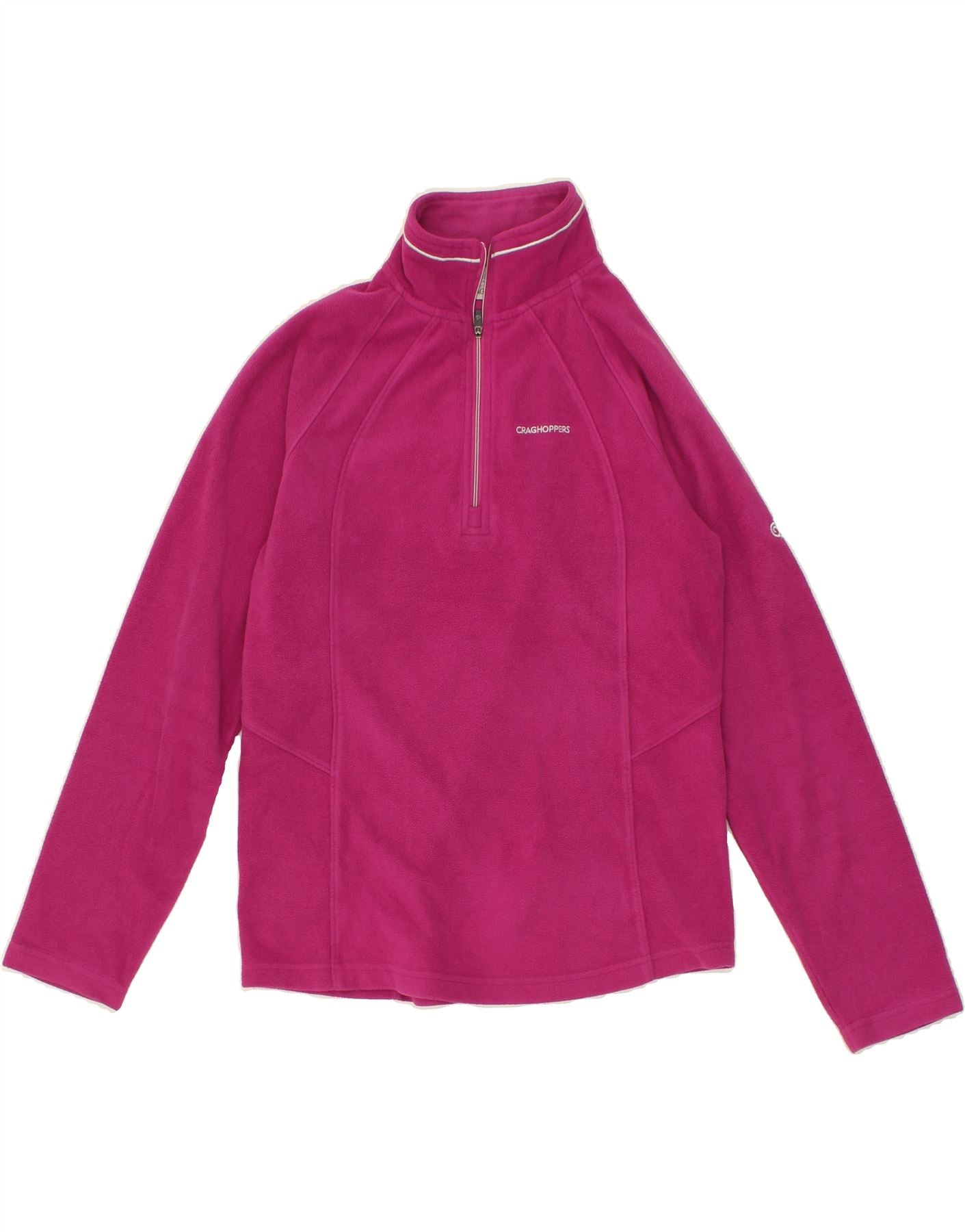 CRAGHOPPERS Womens Zip Neck Fleece Jumper UK 10 Small Pink