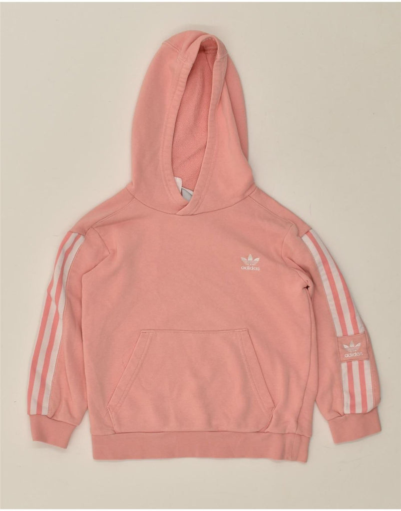 ADIDAS Girls Hoodie Jumper 6-7 Years Pink Cotton | Vintage Adidas | Thrift | Second-Hand Adidas | Used Clothing | Messina Hembry 