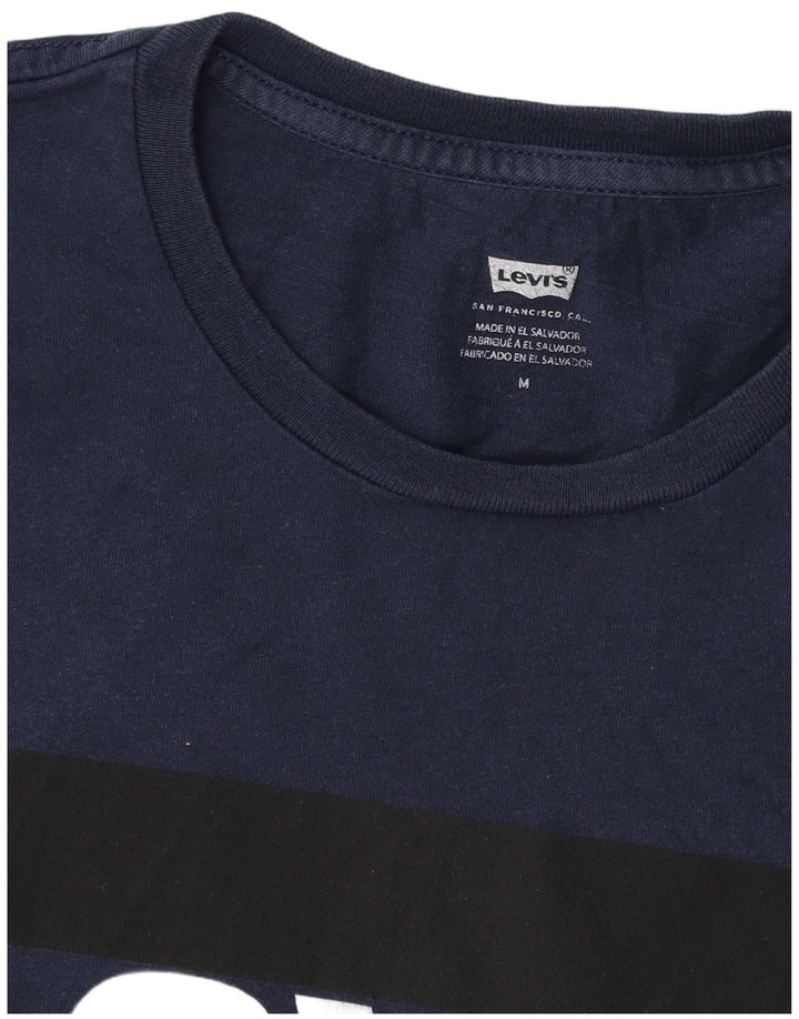 LEVI'S Mens Graphic T-Shirt Top Medium Navy Blue