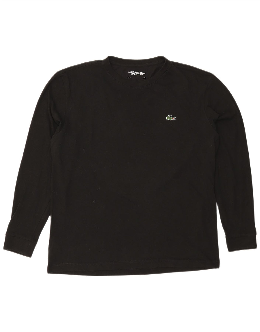 Lacoste Mens Top Long Sleeve Size 5 Large Black Cotton