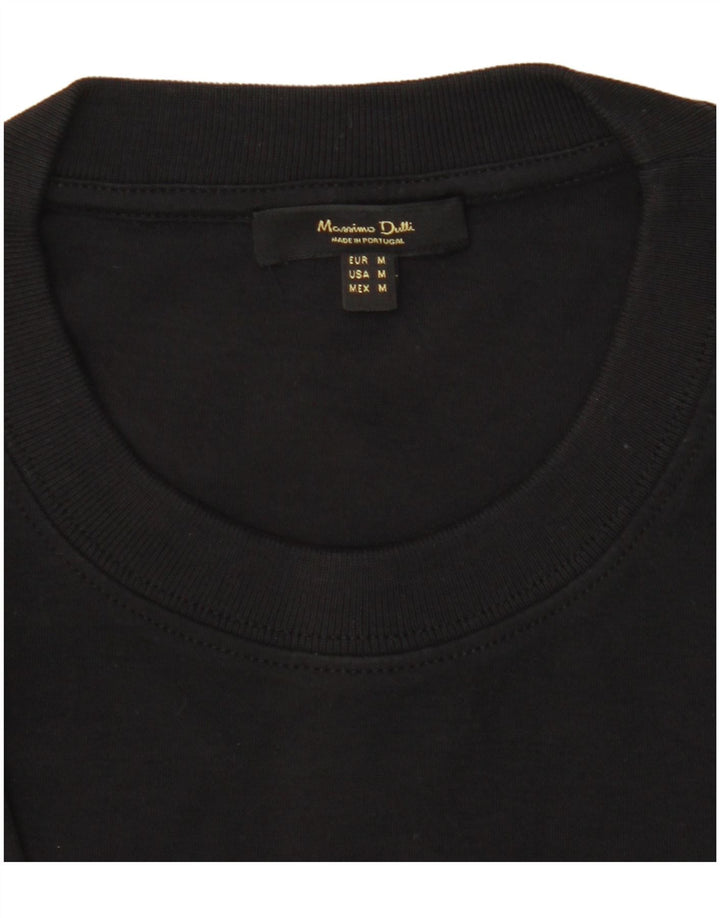 MASSIMO DUTTI Mens T-Shirt Top Medium Black