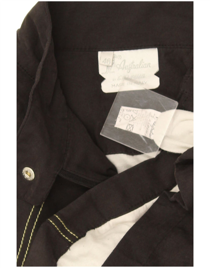 AUSTRALIAN L'ALPINA Mens Bomber Jacket IT 46 Small Black Polyester