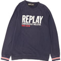 Replay Mens Graphic Sweatshirt Jumper XL Navy Blue Cotton