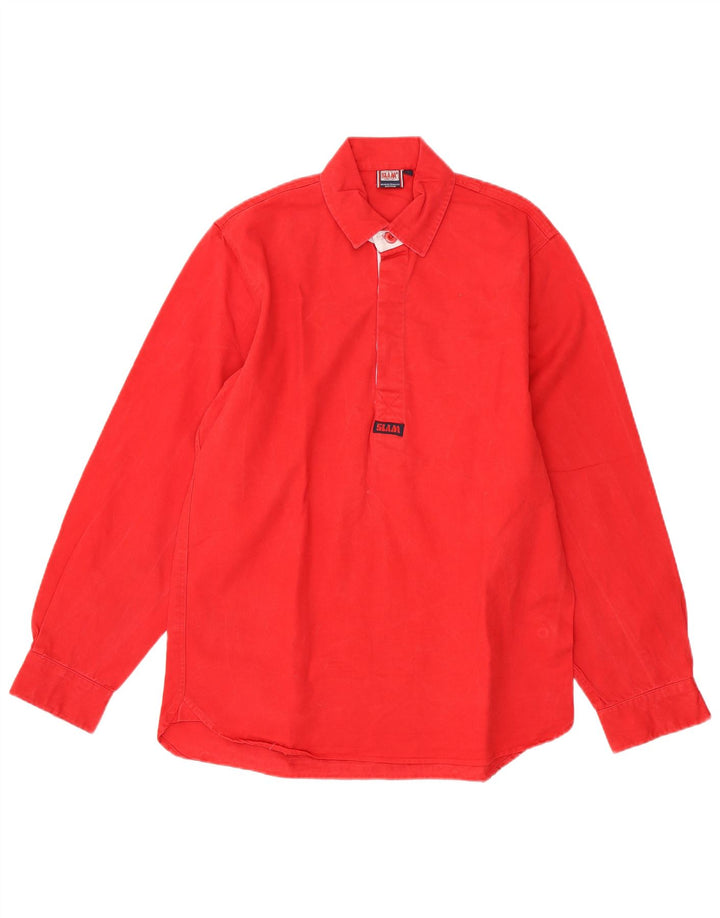 SLAM Mens Pullover Shirt Small Red Cotton