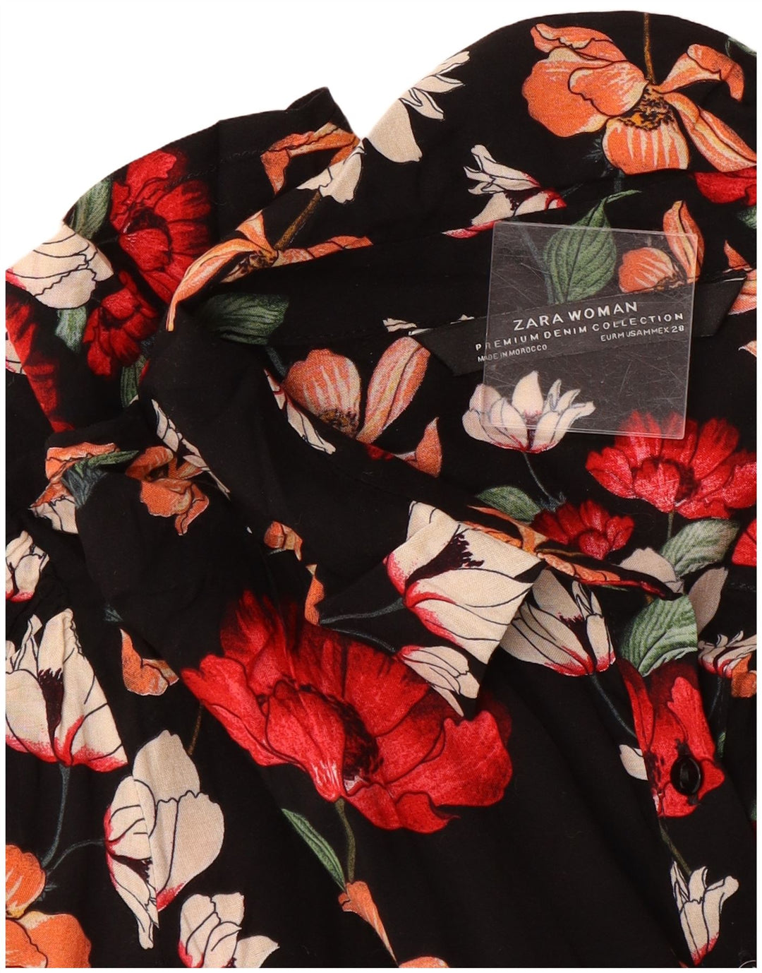 ZARA Womens See Through Shirt Dress UK 12 Medium Multicoloured Floral