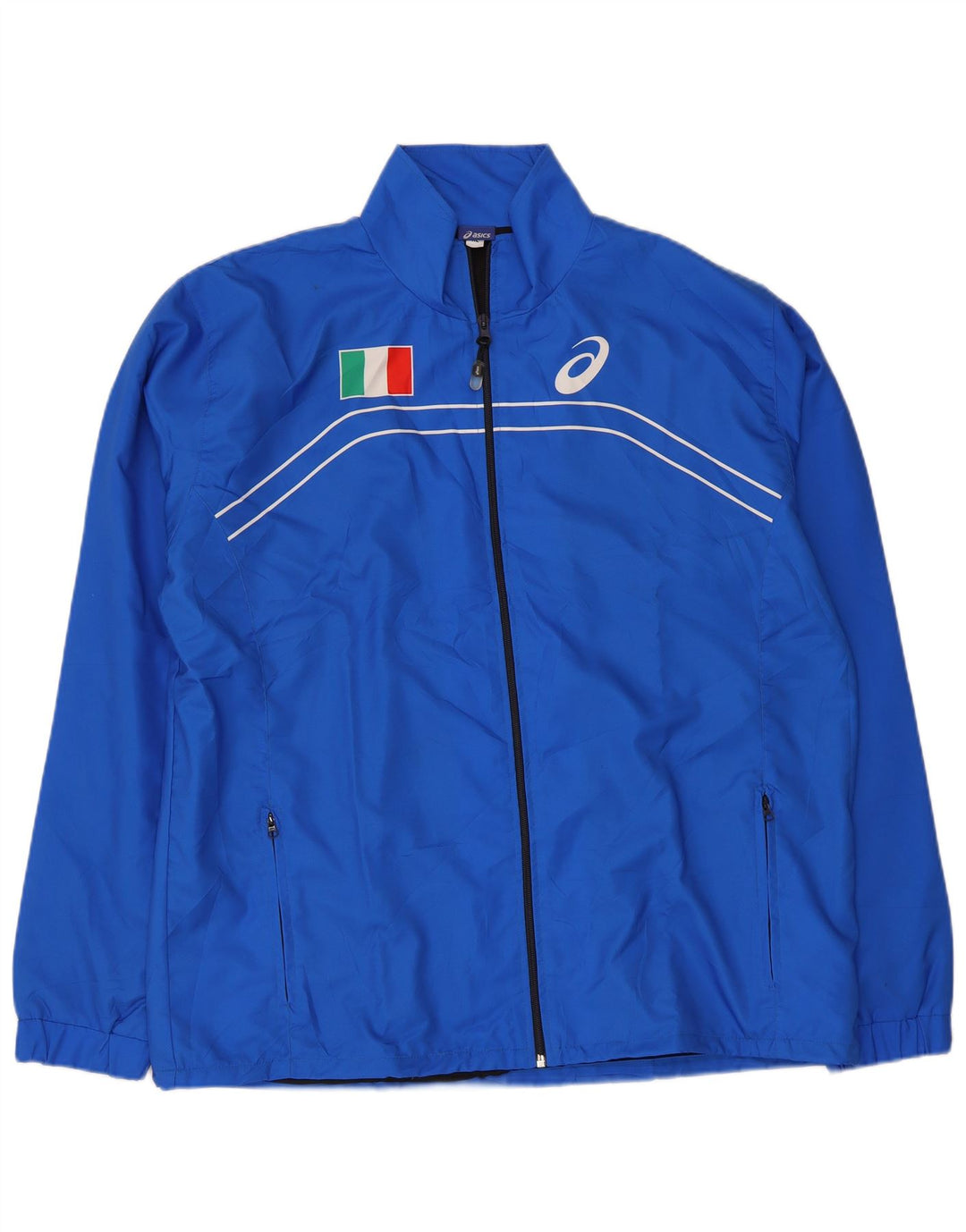 Asics Mens Italia Graphic Tracksuit Top Jacket XL Blue Polyester
