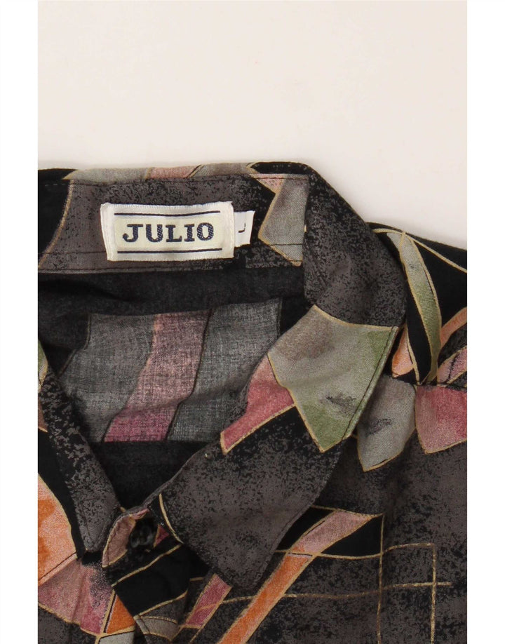 Vintage Mens Short Sleeve Shirt Large Multicoloured Geometric