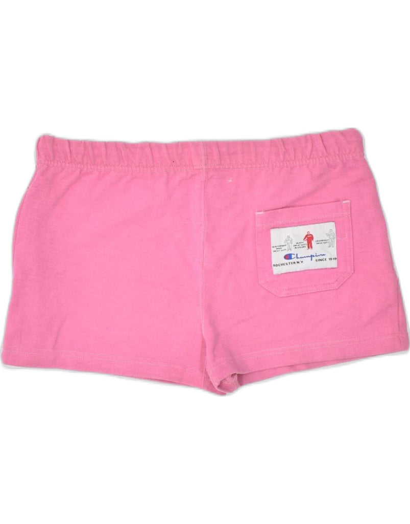 CHAMPION Womens Sport Shorts UK 14 Large Pink Cotton | Vintage | Thrift | Second-Hand | Used Clothing | Messina Hembry 