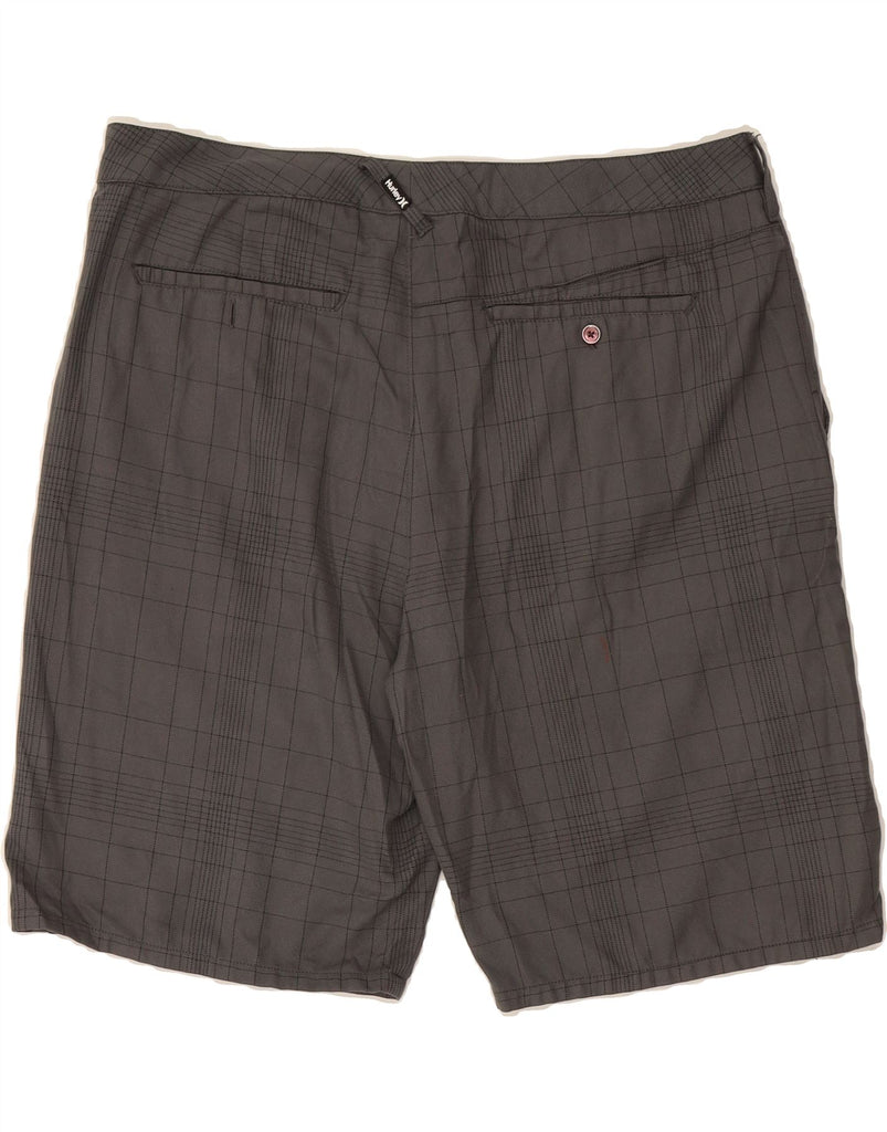 HURLEY Mens Chino Shorts W38 XL  Grey Check Vintage Hurley and Second-Hand Hurley from Messina Hembry 