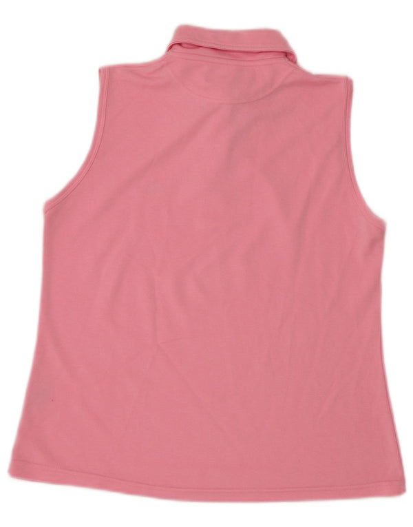 Best Company Womens Sleeveless Polo shirt UK 16 Large Pink Polyester