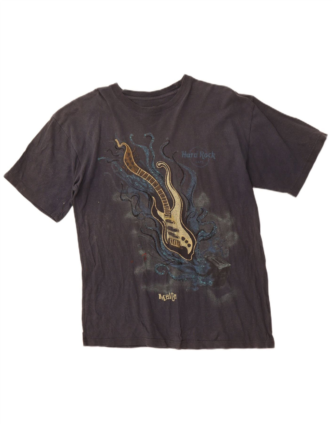 HARD ROCK Mens Malta Graphic T-Shirt Top Medium Grey Cotton