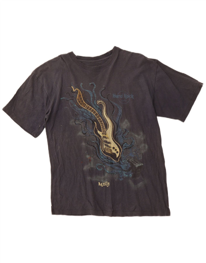 HARD ROCK Mens Malta Graphic T-Shirt Top Medium Grey Cotton