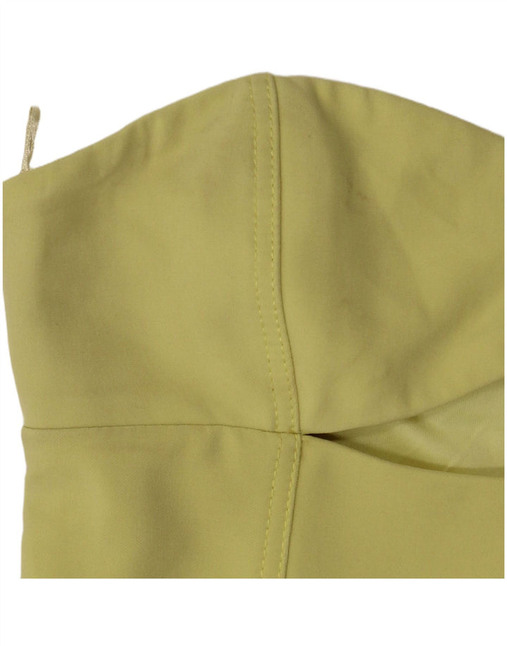 Zara Womens Strapless Dress UK 8 Small Yellow Polyester