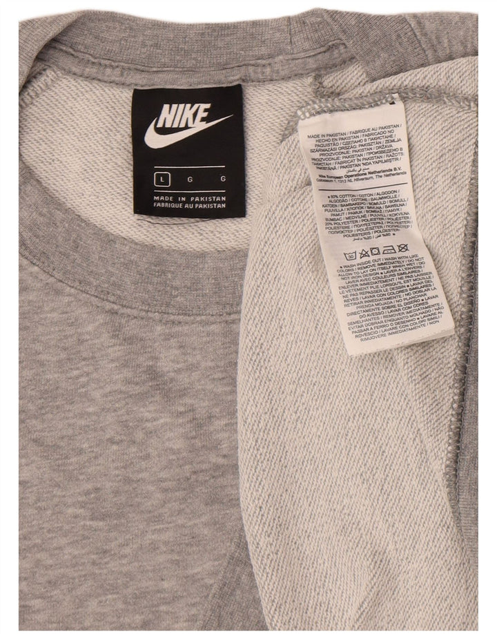 Nike Mens Sweatshirt Jumper Large Grey Flecked Cotton