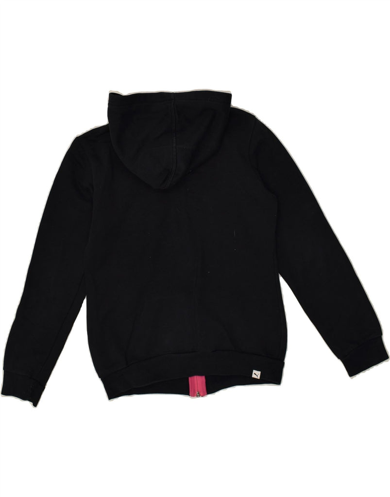 PUMA Girls Zip Hoodie Sweater 13-14 Years Black Cotton | Vintage Puma | Thrift | Second-Hand Puma | Used Clothing | Messina Hembry 