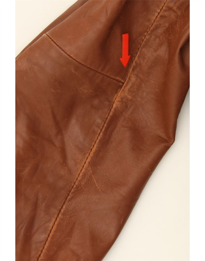 OLIVIERI LES MAREES Womens Leather Jacket IT 44 Medium Brown Leather Vintage Olivieri Les Marees and Second-Hand Olivieri Les Marees from Messina Hembry 