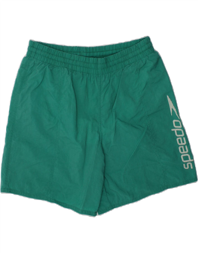 SPEEDO Boys Sport Shorts 15-16 Years Medium  Green Polyester | Vintage Speedo | Thrift | Second-Hand Speedo | Used Clothing | Messina Hembry 