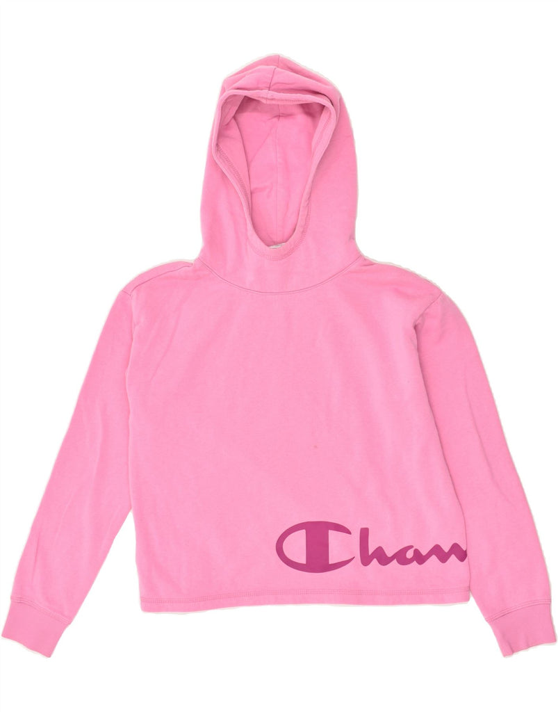 CHAMPION Girls Graphic Hoodie Jumper 13-14 Years XL Pink | Vintage Champion | Thrift | Second-Hand Champion | Used Clothing | Messina Hembry 